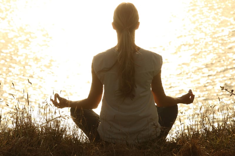 Woman practicing conscious breathing